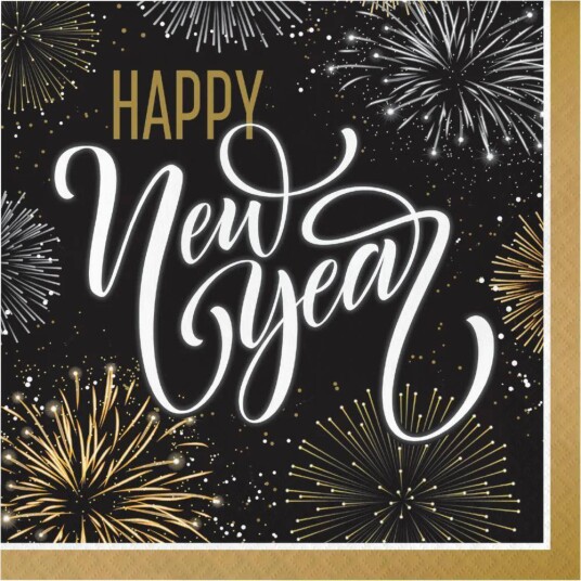 Servietter Happy New Year Pk/16 Servietter Happy New Year Pk/16