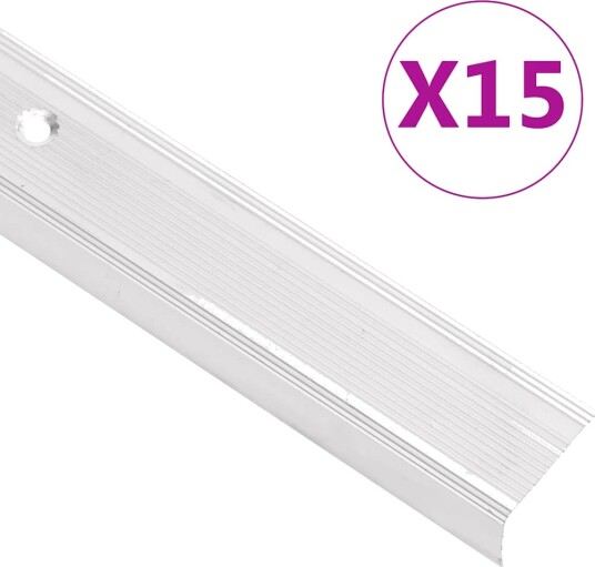 Trappeneser L form 15 stk aluminium 100 cm sølv