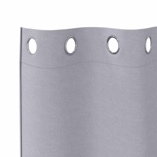  Gardiner med gardiner 2 pcs Metall grå Polyester