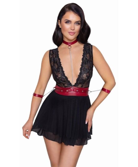 Cottelli Collection Lingerie Cottelli Bondage Babydoll Large