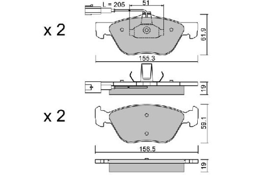 Bremseklosser AISIN BPFI 1036