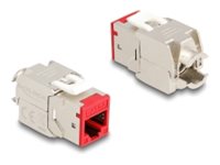 Delock Modulinnlegg Toolfree Cat 6A Stp 39.5 Mm Rj 45 Rød 88115