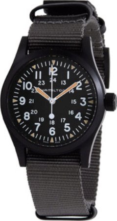 Hamilton Herreklokke H69409930 Sort/Lær Ø38 mm