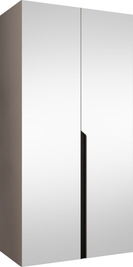 Milias Garderobeskap med speil 100x202 cm - beige / svart