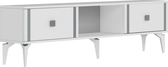 Male TV-benk 150 cm - Hvit/Sølv