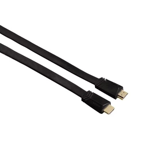 Hama 3m HDMI-kabel flat med Ethernet - Svart