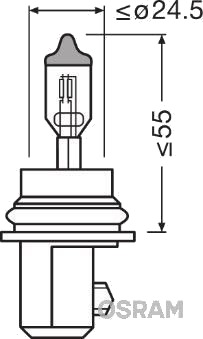 OSRAM 9007 Lyspære, fjernlys OSRAM 9007 Lyspære, fjernlys