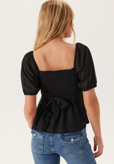 Bubbleroom Square Neck S/S Georgette Blouse