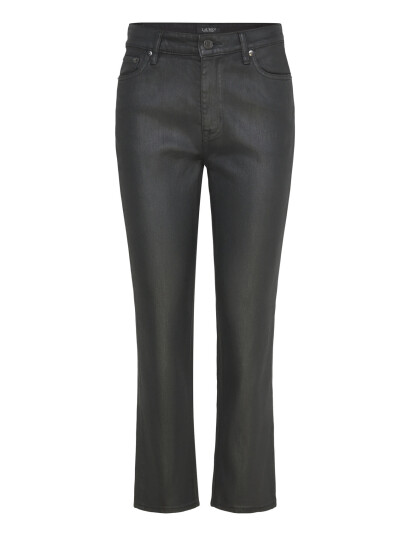 Lauren Ralph Lauren Coated High-Rise Straight Ankle Jean Grey 34