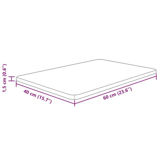 Vidaxl Benkeplate til bad lysebrun 60x40x1,5 cm behandlet heltre 343012 Vidaxl Benkeplate til bad lysebrun 60x40x1,5 cm behandlet heltre 343012