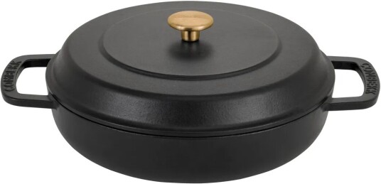 Combekk Enameled traktørpanne støpejern Ø28 cm Black-gold knob