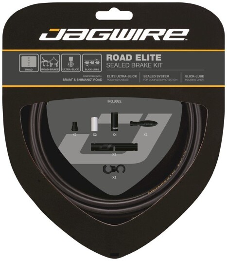 Jagwire Elite forseglet bremsekabelsett Race mattsvart Jagwire Elite forseglet bremsekabelsett Race mattsvart