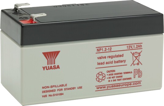 Yuasa NP1.2-12 Blybatteri v-Regulering Blybatteri NP1.2-12