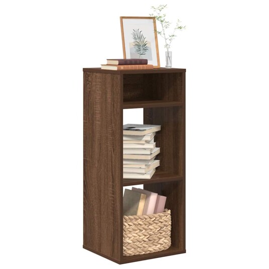 Bokhylle brun eik 34x31x80 cm konstruert tre