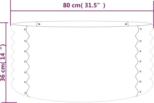 vidaXL Plantekasse pulverlakkert stål 80x80x36 cm grønn vidaXL Plantekasse pulverlakkert stål 80x80x36 cm grønn