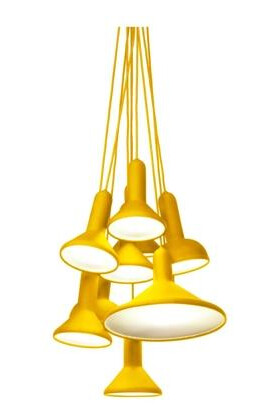 Established & Sons FAKKEL LYS BUNCH S10 Taklampe H180 Gul Established & Sons FAKKEL LYS BUNCH S10 Taklampe H180 Gul