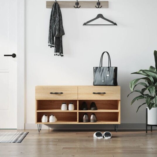 vidaXL Skoskap sonoma eik 102x35x55 cm konstruert tre vidaXL Skoskap sonoma eik 102x35x55 cm konstruert tre
