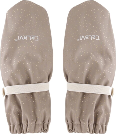 CeLaVi Padded Pu Mittens W.fleece Beige 2 4Y