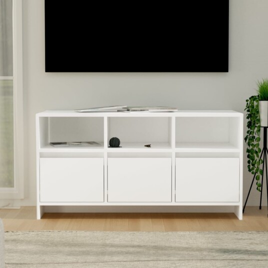 vidaXL TV benk hvit 102x37,5x52,5 cm konstruert tre