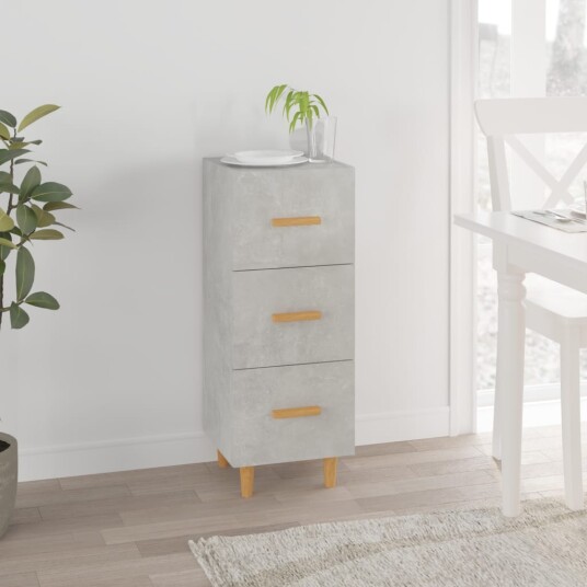 vidaXL Skjenk betonggrå 34,5x34x90 cm konstruert tre