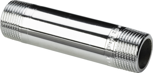 5 stk 1/2" x 120 mm lang nippel i metall, forkrommet