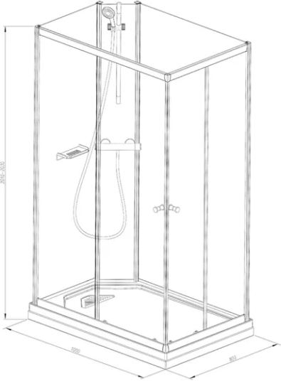 Badnor AS Badnor Nordica White Lux 8-1 Dusjkabinett 100x80cm M/dusjsett