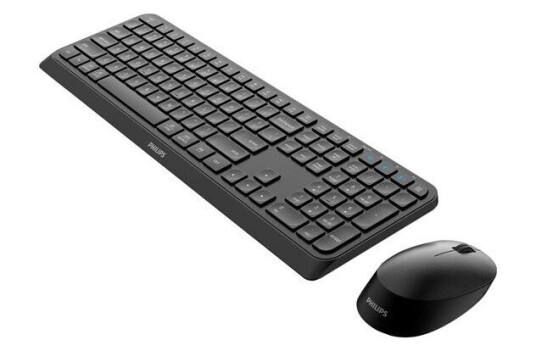 Philips 4000 series SPT6407B - keyboard and mouse set - QWERTY - Tastatur & Mussett - Svart