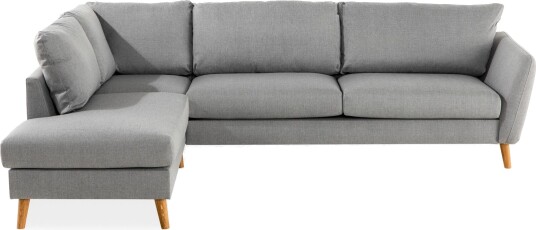 Trend 4 seters Venstrevendt L formet Sjeselongsofa i Stoff Grå Trend 4 seters Venstrevendt L formet Sjeselongsofa i Stoff Grå