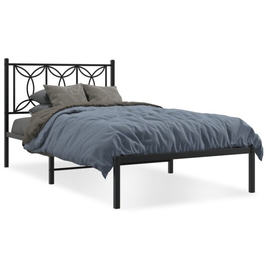  Sengeramme i metall med hodegavl svart 107x203 cm 8721102643873