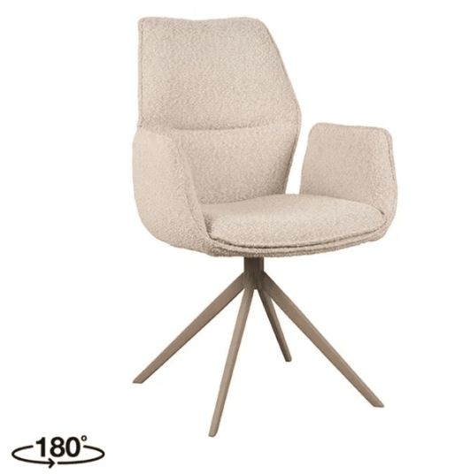 Trend Collection Mellow Spisestol – Natur Boucle med Sving