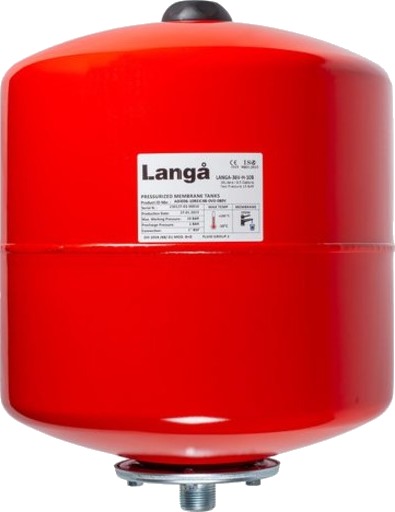 Langå trykkekspansjonstank 36L, Ø350x440 mm, oppvarming