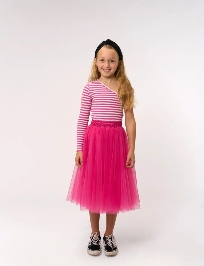 The New Tnmoore One Shoulder Rib Tee Pink 98/104