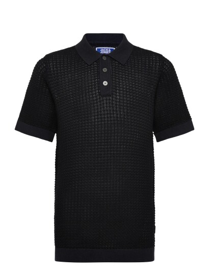 Jack & Jones Jprblukingsley Knit Polo Ss Jnr Black 176