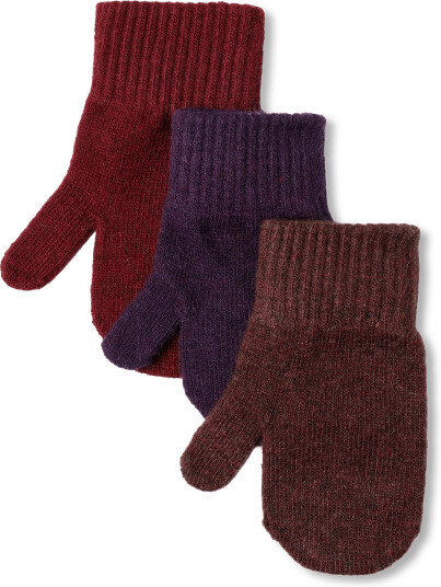 mikk-line Magic Mittens 3 Pack - Purple - 0-2Y