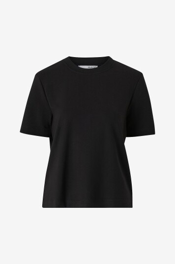 Selected FEMME - Topp slfShelly SS Boxy Tee - Svart