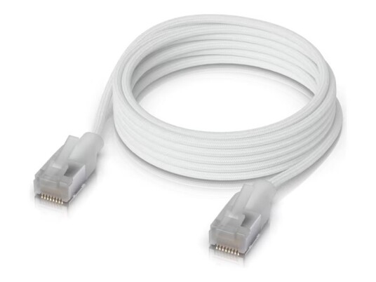 Ubiquiti Unifi Koblingskabel Rj-45 Hann Til Rj-45 Hann 2 M 3 Mm Skjermet Cat 6A Med Støvel Innendørs Hvit
