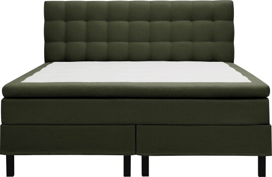 Hilton Komplett Sengpakke 180x200 cm Kontinentalseng med rutet sengegavl Grön