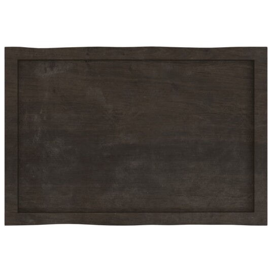  Bordplate mørkebrun80x50x(2-6)cm behandlet heltre naturlig kant 364009