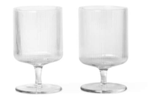 ferm LIVING Ripple vinglass 2-stk. Klar ferm LIVING Ripple vinglass 2-stk. Klar