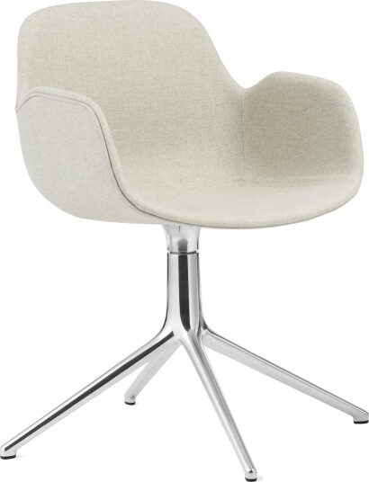 Normann Copenhagen Form Spisestuestol med Armlener og Svingbar Aluminium/ Main Line Flax MLF20
