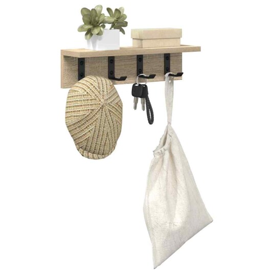  Vegghengt kleshenger med hylle Sonoma eik 40 x 10.5 x 10.5 cm