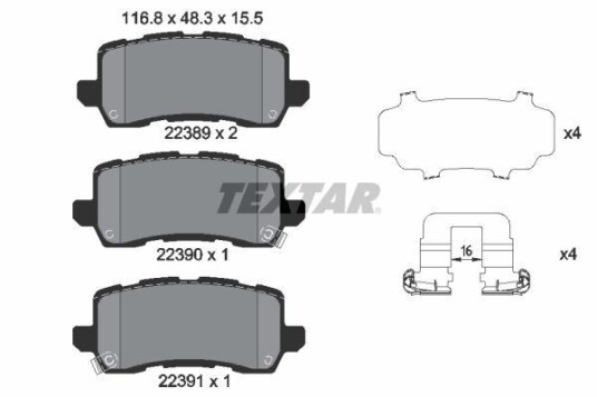 Bremseklosser TEXTAR 2238901 Bremseklosser TEXTAR 2238901