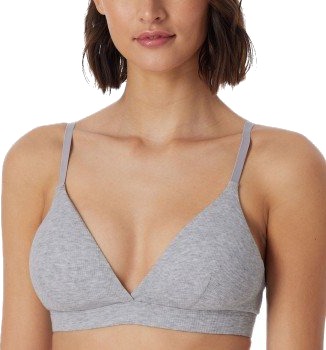 Schiesser BH Pure Rib Organic Cotton Soft Bra Grå A 85 Dame