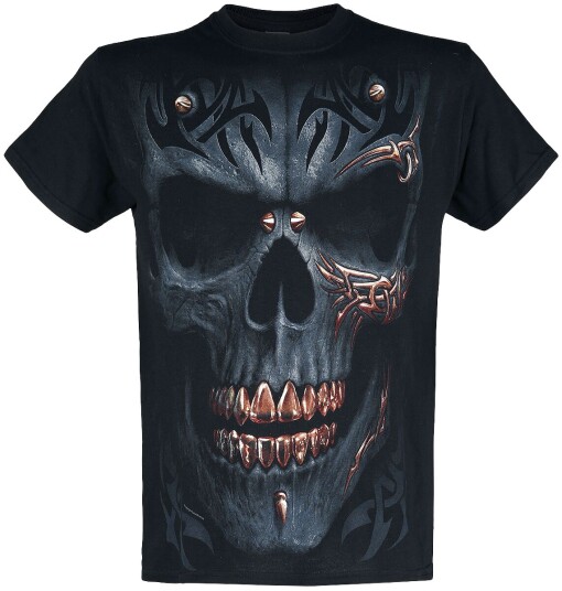 Spiral Goth T-skjorte Black Gold S til M Herrer svart