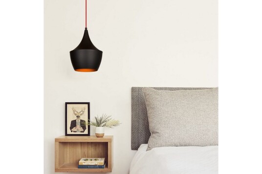 Taklampe Mangol Svart / Rød Diameter: 23 cm Mørkerød/Svart