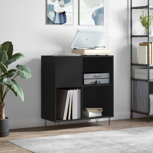  Hifi benk svart 84,5x38x89 cm konstruert tre