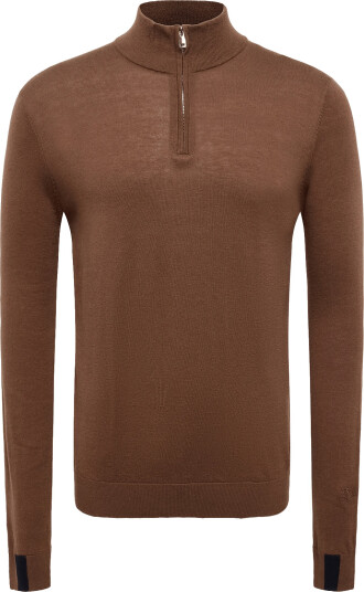 Mos Mosh Gallery Mmgadam Soft Zip Turtle Neck Knit Brown L