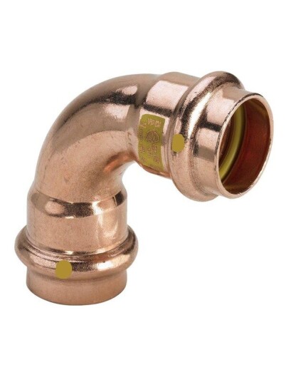 Viega Profipress 90° Bøy 22 mm Kobber for Gassuttak