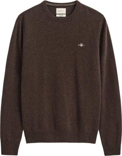 Gant Superfine Lambswool C Neck DK BROWN MELANGE M Gant Superfine Lambswool C Neck DK BROWN MELANGE M