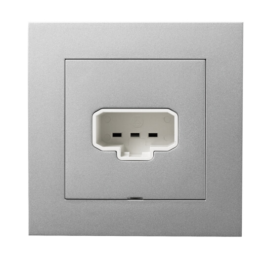 ELKO Plus DCL vegguttak+plugg Aluminium